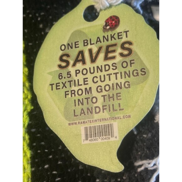 Blanket Falsa Mexicana Neon Yellow Black Striped 72"x48" Yoga Beach Throw NEW - Picture 5 of 9